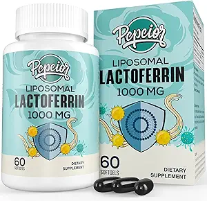 Liposomal Lactoferrin 1000毫克 -- -- 高吸收 -- -- 用于铁吸附和免疫功能 Lactoferrin 成人补充剂,60 软胶(3瓶)