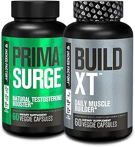 Jacked Factory PRIMASURGE 男子睾丸酮助推器(60 Capsules) & Build-XT Daily Muscle Builder & Performance – 肌肉增强器 肌肉力量与成长的建筑补充剂