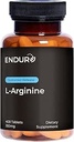 Endur L-Arginine, 健康血液流动和心脏功能补充,支持锻炼性能和免疫健康, Gluten Free, 350mg(400块)