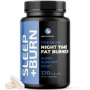 夜间肥胖燃烧器(Night Time Fat Burner to Shred While You Sleep) 贝利肥胖燃烧器(Belly Fat Burner),碳化物阻塞器(Carb blocker)和体重损失支持补充剂(Chow Losse Wight),支持代谢药和失眠药(Fall Asleep) 120 夜间饮食药丸