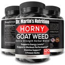 超强1590mg 霍尼山羊杂草120 Capsules with Maca Arginine & Ginseng - 自然促进健康、工作表现、耐力和能源、男女联合健康(120C)