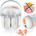 药盒,旅行中餐药的药丸组织者 NO-BPA 维生素、鱼油、补充剂(白色)