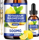 Potassium Magnesium Citrate Supplement, Liquid Magnesium Citrate Drops 500mg with Ashwagandha, Calcium, Zinc, Vitamin D3, B6, B12, CoQ10 - Vegan 2 fl oz Lemon Flavor
