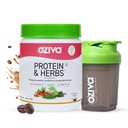 OZiva Protein & Herbs for Women, No Added Sugar, Cafe Mocha, 454g, + Shaker