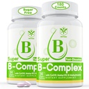 无糖维生素B 配有甲基B12,甲基Folate, B6, B1, B2, B3, 快速溶解 高生物可用甲基B 复合物 配有能量水平,神经系统, Vegan, 180 片