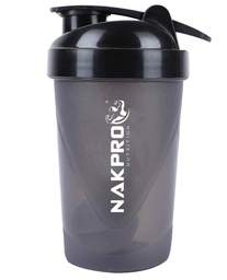 NAKPRO NUTRITION Shaker bottle for protein shake, Leakproof Guarantee, Food Grade & BPA Free Material - (Black 500 ml)