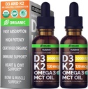 NUSAVA维生素B12 液滴,无味D3 K2, & Chlorophyll Bundle - 可用于心脏,能量,脑和免疫支持的强力液化维生素 - 非GMO,无葡萄糖,每个2pk