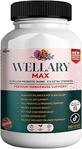 Wellary Max Menopause 支持补编,40亿 CPU Probiotic Blend, 90 Capsules (1)