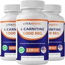 维生素L-Carnitine Fumaate 1000毫克 - 120 蔬菜罐头(3瓶)