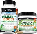配有抗氧化剂的Super Greens Powder 配有抗生素的Prebiotics 和消化酶(30 services) + 17 配有抗氧化剂的免疫辅助剂 1个月供应量)