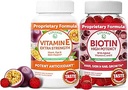 Lunakai维生素E和Biotin Gummys Bundle - 3000 mcg Gummys 成人能量支持和骨质健康 - 头发、皮肤和青春外观维生素