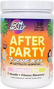 Gym Molly 宴会后的 Vegan BCAA 粉末,电解质粉末, BCAA 氨基酸 工作后恢复饮料,零卡布,零糖,35 Calories Cafeine-Free (Strawberry Kiwi)