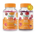 与维生素D儿童+铁和维生素C儿童,Gummys Bundle - Great Tasting,维生素补充,Gluten Free, GMO Free, Chewwable Gummy 的可活性钙