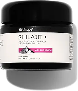 Blisque - 纯喜马拉雅有机物 Shilajit Resin 补充 + 妇女保健 + 有机沙塔瓦里和铁 + 认证和自然 + 60格拉姆