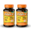 含有Citrus Bioflavoids的美国健康Ester-C 500毫克 - 120卡普尔(2包) - 24小时免疫支持 - 非GMO,Gluten Free - 120总服务