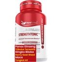 男性草药测试酮支持补充 - 韩国Panax Ginseng & Tribulus Terrestris - 支持健康能源,强力和Stamina - 60 Vegan Capsules