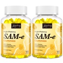 SAM-e Gummys配有L-Tyrosine,维生素B Complex & NAC,CoQ10,High-Potency SAM-e 补编 - Pineapple Flavor,用于Mood,联合,认知和liver Detox,Vegan 友好,180 Gummys