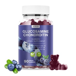Glucosamine Chondroitin Gummys - 3000MG 与MSM & Elderberry,灵活性,抗氧化剂免疫支持Gummy 成人,男女90 蓝莓Gummy的超强联合支持补充