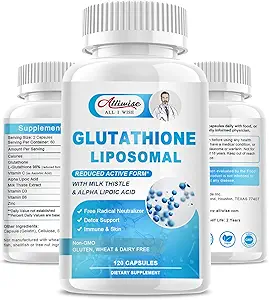 Liposomal Glutathione 1000mg, Glutathione 补充 牛奶 硝酸200mg, Alpha Lipoic Acid 300mg & Vitamin C 500mg, 免疫健康支持,肝脏支持,皮肤支持