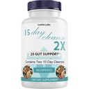 15日清扫2X - 双古特和科隆支持 - 阿尔法法,卡斯卡拉·萨格拉达,Probiotics & Psyllium Husk - 非GMO - 美国制造的60个卡普尔(1瓶)的男女高级清扫解毒剂