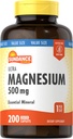 Sundance Magnesium Supplement | 500mg | 200 Count | 蔬菜,Non-GMO 和 Gluten 自由 |  Mag 氧化镁