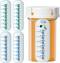 Odaro 4 Pack Pill Reminder, Lanyad 或 粘贴 Pill tracker, 与大多数瓶子合作, 可重复使用的药物追踪器 维生素周刊(7天) 药品组织者