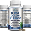YUMMYVITE 15 Day Colon Cleanse and Detox, Herbal Detox Formula, Supports Weight Loss, Constipation Relief - Boosts Energy. Flush Toxins, Natural Safe Colon Cleanser for Men and Women - 30 Capsules