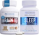 放松睡眠援助 60卡普尔+BrainIQ Nootropic Brain 补充 60卡普尔(家庭包装睡眠和脑包)