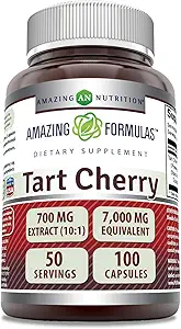 惊人的公式 Tart Cherry 提取 700 Mg 提取( 10:1) Per Accering Capsules 补编 = = 7000 Mg = = 非 GMO = Gluten Free = 在美国制造(1 Pack, 100 Counts)