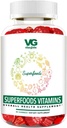 VITA GLOBE 超级食品 GLOBE GUMY 维生素 – 免疫健康与抗氧化剂支持 – 成人与儿童每日健康Gummys – Vegan, Non-GMO, Gluten Free Superfood Suppless – 60 Count