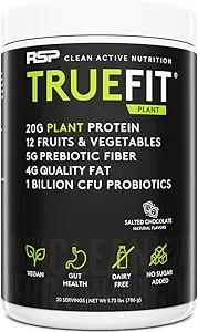 RSP TrueFit Vegan 蛋白质蛋白质替代剂 奶昔 植物基蛋白 + 有机水果和蔬菜 纤维与亲生素 葡萄糖自由 乳制品自由