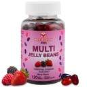 多维他命 Jelly Beans - 配有锌的可食用维生素 Gummys for Kids - 免疫支持维生素补充剂 - 蔬菜多维他命 Gummys for Childs - 120 贝里豆