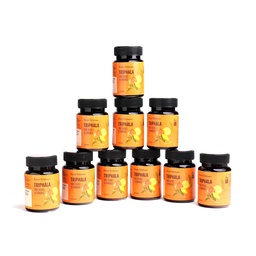 Isha Life Triphala Chooranam Tablets - Pack of 10 (60 Pcs each) | Contains Amla, Bibhitaki & Haritaki | Herbal Supplement for Daily Detox & Bowel Wellness