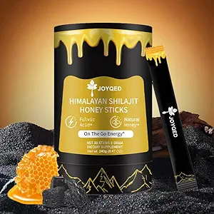 纯喜马拉雅Shilajit棒与天然蜂蜜和沙发,易容,Shilajit棒用于能源支持,维基,Immune,85+ Trace Minerals, Fulvic酸用于男女-30棒(1)
