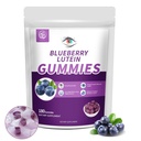 Blueberry Lutein Eye 维生素Gummys 配有180个计数 - 3个月供应,Vegan Eye 儿童与成人健康补充,Lutein Gummys 视觉清晰度和蓝光支持