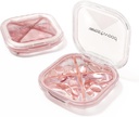 1 Pack小粉丸组织者,4个比较器,Concess Stylish Cute Travel Champing Pill Box Daily Medicine Pill case,可携带和防湿剂储存维生素、药品和补充品