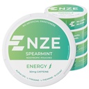 NZE Cafeine Nootropic 邮袋(Spearmint) - 配有50mg Cafeine的能源邮袋,Alpha GPC, L-Tyrosine & L-Thenine 配有无糖或人工甜品的邮袋 - 15 Pouche Per Can - 5 pack