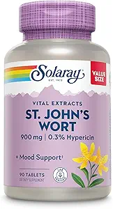 SOLARAY St. Johns Wort Arair Excution One Daily 900mg 标准化 w/ 0.3% Hypericin for Mood Stability → Non-GMO → 90 services → 90平板电脑