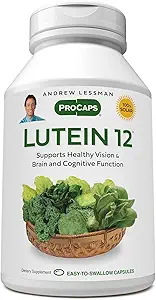AndreW Lessman Lutein 12 mg - 180 软胶 - 超高水平的 Lutein. 强抗氧化剂卡罗特诺素. 支持眼科健康,促进健康观和皮肤.
