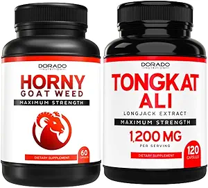 Horny Goat Weed(60个伯爵) Premium HornyGoatweed 最大力量和Tongkat Ali for Men(120个卡普勒斯) Longjack Tongkat Ali for Men's Health and Vitality Support - Vegan Safe & Made in United States (英文) 长杰克·Tongkat Ali for Men's Health and Vitality Supports - Vegan Safe & Maked in America