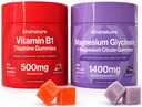 KINDNATURE 功率杜奥:镁和维生素B1 Gummys Bundle – 增强能量和神经支持,美味和可口