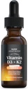 NutriRise Vitamin D3 K2 Drops 5000 IU: Immunity Vitamins, Support for Energy, Well-Being & Joint Comfort, Vegetarian, Easy to Take Liquid Formula for Men & Women + MCT Oil, Gluten Free, 1 fl oz