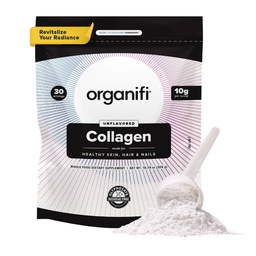 Organifi Collagen Powder - Fuller hair, strong Nails, and Radiant Skin - 补充和重建你的身体 - 无糖、无乳制品和无豆水解多孔酸盐,30种服务
