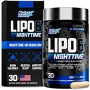 Nutrex Lipo 6 Nighttime Fat Burner | Melastonin 睡眠援助和体重损失 男女减肥药 | Night Time Detabolism Booster Appetite 抑制剂 | 30 服务(1)