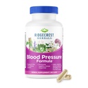 RidgeCrest Herbals 血压草药配方,12种草药,Poria蘑菇,Gastrodia, Gardenia, for Heart, Vascular, 环流健康(60 Counter (Pack of 1)).
