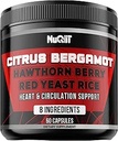 Citrus Bergamot 配有红酵母水稻、心和循环功能支持,作为 Black Chokeberry, Hawthorn & More - Imune System, Heart Health and Confortable Mood - 60 Capsules