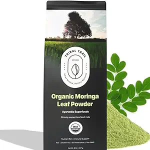 印度的有机莫林加粉(Organization Moringa Powder) 8.01 oz USDA Organization & Non-GMO | Raw | Moringa Oleifera | Imune支持,抗氧化剂,健康发型