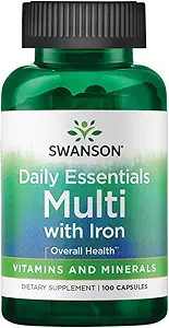 Swanson 多矿日报 男子多维特敏多矿健康补编 100 Capsules(Caps)