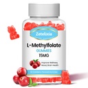 L-Methylfolate 15mg & Methy B12 Gummys, Folate 脑健康补充, Mood & 豁免,DNA合成与修复,无糖, Vegan, Cranberry Flavor, 60 Counter