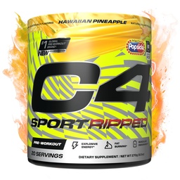 C4 Riped Sport Pre Workout Powder - NSF 体育认证 - 200mg Cafeine + Cayenne 提取 + Carnitine Tarrate + Beta-Alanine - 夏威夷菠萝 20 services